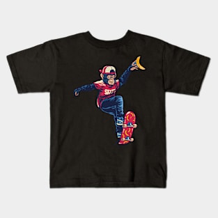 Skate or else monkey bananas skateboard Kids T-Shirt